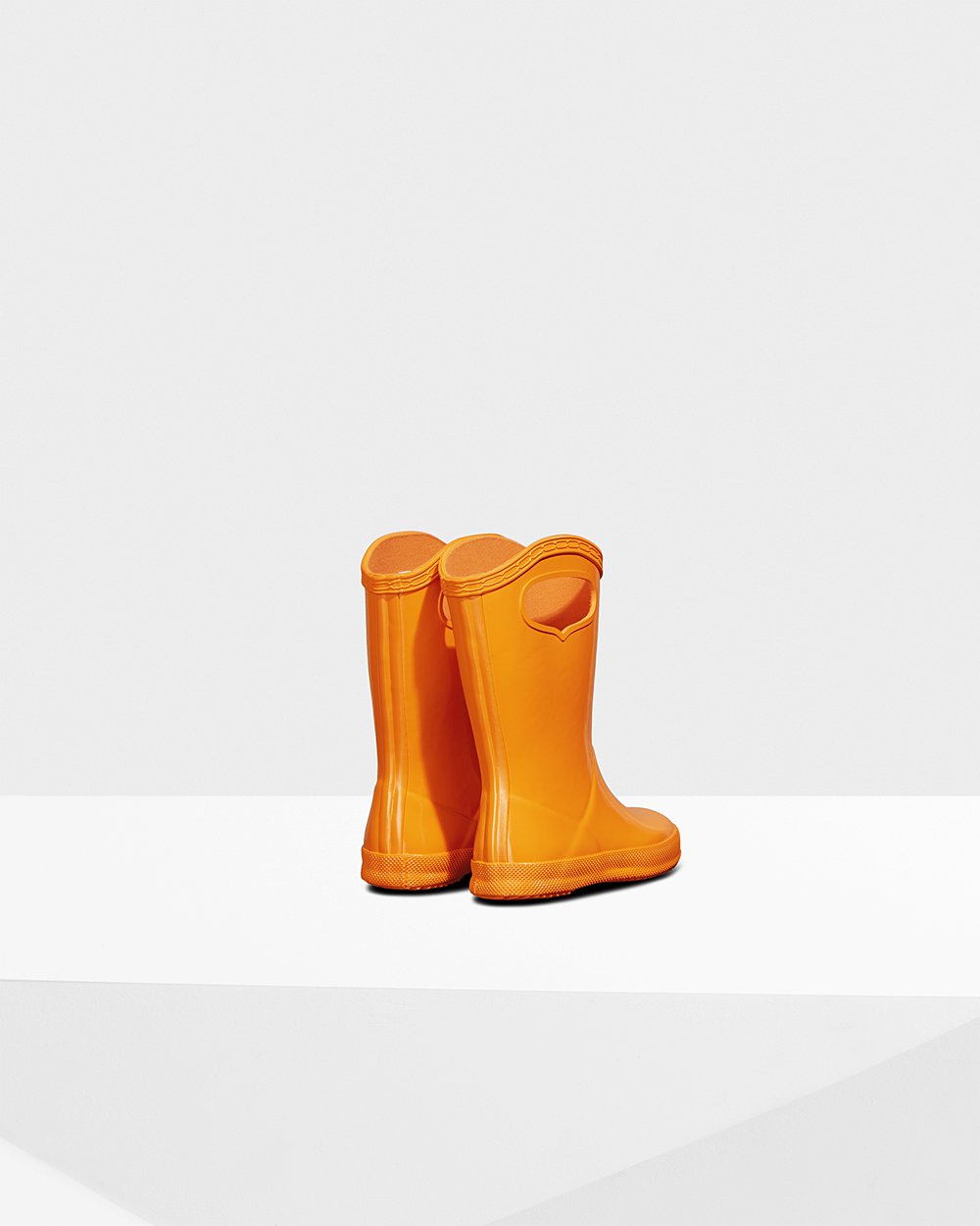 Hunter Original First Classic Grab Handle Gloss Rain Boots - Shop Online Kids Orange - PHLEOV745